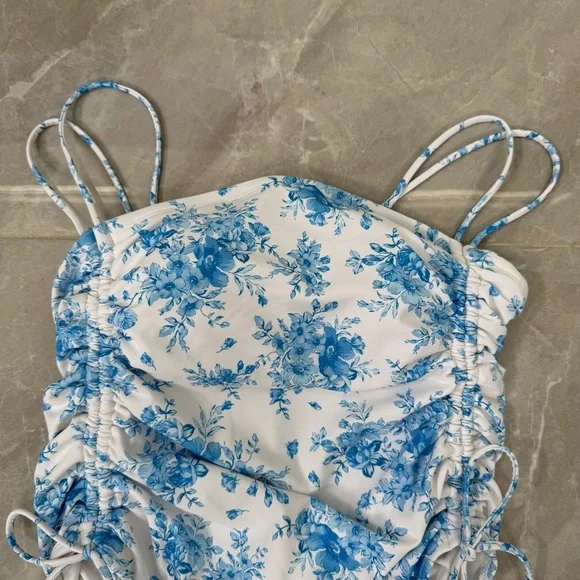 Women’s Wild Fable Extra High Leg Cheeky Adjustable Floral One Piece Swimsuit M - Picture 5 of 16